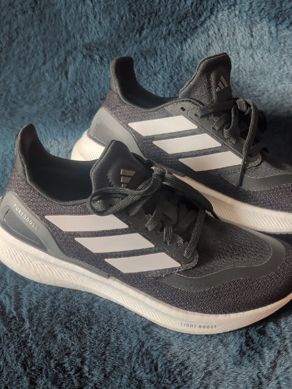 adidas Men’s Pureboost Running Sneakers - Black & White